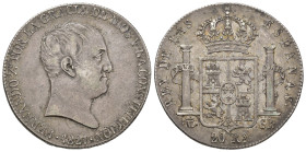 FERNANDO VII. 20 reales. 1821. Madrid. SR. AR 26,76 g. 38,5 mm. VI-1075; AC-1281. Ligera pátina. MBC+/EBC-. 

Lote no sujeto a tasas de exportación....