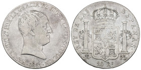 FERNANDO VII. 20 reales. 1821. Madrid. SR. AR 26,99 g. 37,5 mm. VI-1075; AC-1281. MBC. Rara.

Ex subasta Jesús Vico (3-X-2002), lote 685.
