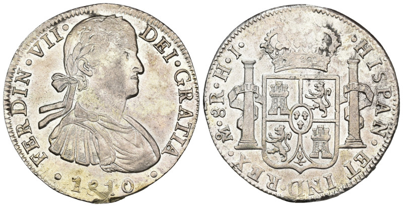 FERNANDO VII. 8 reales. 1810. México. HJ. AR 26,82 g. 39,9 mm. VI-1086; AC-1314....