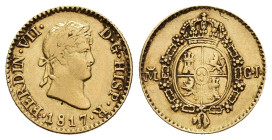 FERNANDO VII. 1/2 escudo. 1817. Madrid. GJ. AU 1,75 g. 14,4 mm. VI-1222; AC-1486. MBC.