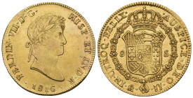 FERNANDO VII. 8 escudos. 1816. México. JJ. AU 27,07 g. 36,6 mm. VI-1496; AC-1794. MBC+.