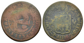ISABEL II. 2 quartos. 1835. Manila. (MR). CU 9,45 g. 26,8 mm. VI-243; AC-265. RC. Muy rara.

Lote no sujeto a tasas de exportación.