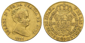 ISABEL II. 80 reales. 1835. Madrid. CR. AU 6,78 g. 21,3 mm. VI-593; AC-720. MBC/MBC+.