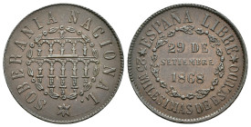 GOBIERNO PROVISIONAL. 25 milésimas de escudo. 1868. Segovia. CU 6,33 g. 25,1 mm. VII-7; AC-3. EBC-.
