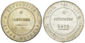 REVOLUCIÓN CANTONAL. 5 pesetas. 1873. Cartagena. AR 26,58 g. 37,3 mm. VII-29; AC-9. MBC/MBC+.