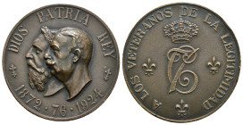 MEDALLA CARLISTA. 1924. A los veteranos de la legitimidad. AE 18,6 g. 35,3 mm. EBC-.