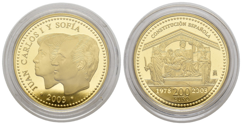JUAN CARLOS I. 200 euros. 2003. XXV Aniversario de la Constitución Española. FNM...