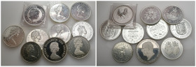 MONEDA EXTRANJERA. Lote de 10 monedas de tamaño duro de varios países de la Commonwealth. EBC+/SC.