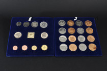 MONEDA EXTRANJERA. ALEMANIA. Set conmemorativo centenario unificación alemana formado por 27 piezas: 10 monedas más 11 medallas (una de ellas de oro b...