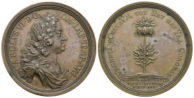 MONEDA EXTRANJERA. AUSTRIA. Carlos VI. Medalla. 1716. Al nacimiento del Archiduque Leopoldo. Grabador: V (Georg Wilhelm Vestner). AE 30,65 g. 43,9 mm....