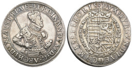 MONEDA EXTRANJERA. AUSTRIA. Fernando I. Doble tálero. S.F. Hall. AR 58,43 g. 44,3 mm. Dav-A8100. Defecto de cospel en canto. Leves rayas de ajuste. R....