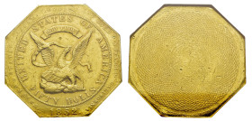 MONEDA EXTRANJERA. ESTADOS UNIDOS DE AMÉRICA. 50 dólares. 1852. U.S. Assay Office. AU. KM-32.2. Encapsulada por NGC AU 53. 

Tras el gran descubrimi...