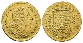 MONEDA EXTRANJERA. ITALIA Y ESTADOS ITALIANOS. NÁPOLES Y SICILIA. Carlos III. 2 ducados. 1751. DG/MM-R. AU 2,91 g. 20,6 mm. C-26. Rayitas de ajuste en...