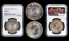 MONEDA EXTRANJERA. JAPÓN. Yen. Año 28 (1895). AR. Y-A25.3. Encapsulada por NGC MS 63+. SC.