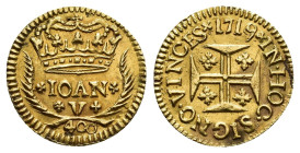 MONEDA EXTRANJERA. PORTUGAL. Juan V. 480 reis. 1719. Lisboa. AU 1,02 g. 14,2 mm. Gomes-83.02. Pequeñas marcas. MBC+.