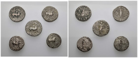 GRECIA ANTIGUA. INDO-PARTOS. Lote de 5 tetradracmas. MBC-.