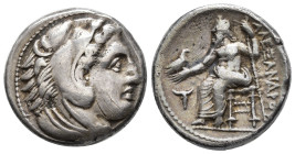 GRECIA ANTIGUA. MACEDONIA. ALEJANDRO III. Anfípolis. Tetradracma (336-323 a.C.). R/ Delante bucráneo. AR 17,15 g. 25 mm. PRC-93. Rayitas en anv. MBC/M...