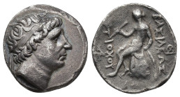 GRECIA ANTIGUA. REINO SELÉUCIDA. ANTÍOCO I. Dracma (281-261). AR 4,3 g. 17,5 mm. COP-73 sim.; SBG-6872 var. Finas rayas. MBC/MBC-.