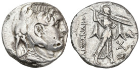 GRECIA ANTIGUA. IMPERIO PTOLEMAICO. PTOLOMEO I. Tetradracma (305-283 a.C.). A/ Cabeza de Alejandro con piel de elefante a der. R/ Atenea avanzando a i...