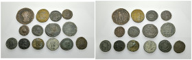 IMPERIO ROMANO. Lote de 14 follis. Distintos módulos y emperadores. BC+/EBC-.