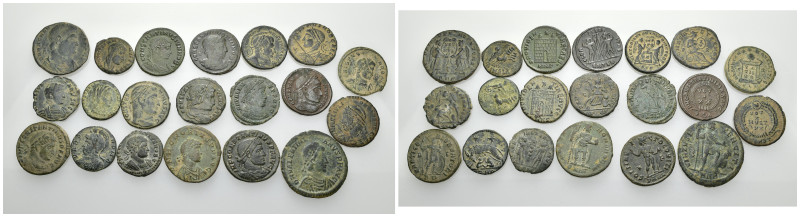 IMPERIO ROMANO. Lote de 20 follis. Distintos módulos y emperadores. BC/MBC.