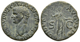 IMPERIO ROMANO. CLAUDIO I. As. Roma (41-50 d.C.). A/ Cabeza a izq.; (TI) CLAVDIVS CAESAR AVG P M TR P IMP. R/ Libertas a der.: LIBERTAS AVGVSTA, S-C. ...