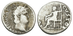IMPERIO ROMANO. NERÓN. Denario. Roma (66-68 d.C.). A/ Cabeza laureada a der.; IMP NERO CAESAR (…). R/ Júpiter entronizado a izq. con cetro y haz de ra...