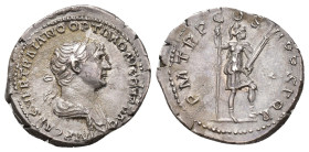 IMPERIO ROMANO. TRAJANO. Denario. Roma (114-117). A/ Busto laureado y drapeado a der.; IMP CAES NER TRAIANO OPTIMO AVG GER DAC. R/ Virtus a der. con l...