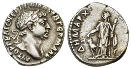 IMPERIO ROMANO. TRAJANO. Dracma. Arabia. A/ Cabeza laureada y drapeada al hombro a der. R/ Arabia a izq. con un manojo de palos de canela, rama y por ...