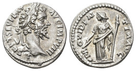 IMPERIO ROMANO. SEPTIMIO SEVERO. Denario. Roma (196-197). A/ Cabeza laureada a der.; L SEPT SEV PERT AVG IMP VIII. R/ Providentia a izq. con cetro, va...