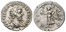 IMPERIO ROMANO. SEPTIMIO SEVERO. Denario. Laodicea (198-202). A/ Cabeza laureada a der.; L SEP AVG IMP XI PART MAX. R/ Victoria avanzando a izq. con c...