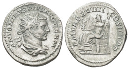 IMPERIO ROMANO. CARACALLA. Antoniniano. Roma (216). A/ Busto radiado y drapeado a der.; ANTONINVS PIVS AVG GERM. R/ Júpiter entronizado a izq. con cet...