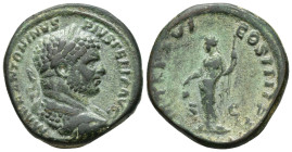 IMPERIO ROMANO. CARACALLA. Sestercio. Roma (213). A/ Busto laureado y acorazado a der.; M AVR ANTONINVS PIVS FEL AVG. R/ Libertas a izq. con pileus y ...