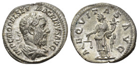 IMPERIO ROMANO. MACRINO. Denario. Roma (217-218). A/ Busto laureado, drapeado y acorazado a der.; IMP C M OPEL SEV MACRINVS AVG. R/ Aequitas a izq. co...