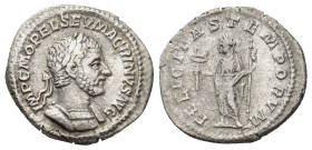 IMPERIO ROMANO. MACRINO. Denario. Roma (217-218). A/ Busto laureado y acorazado a der.; IMP C M OPEL SEV MACRINVS AVG. R/ Felicitas a izq. con cetro y...