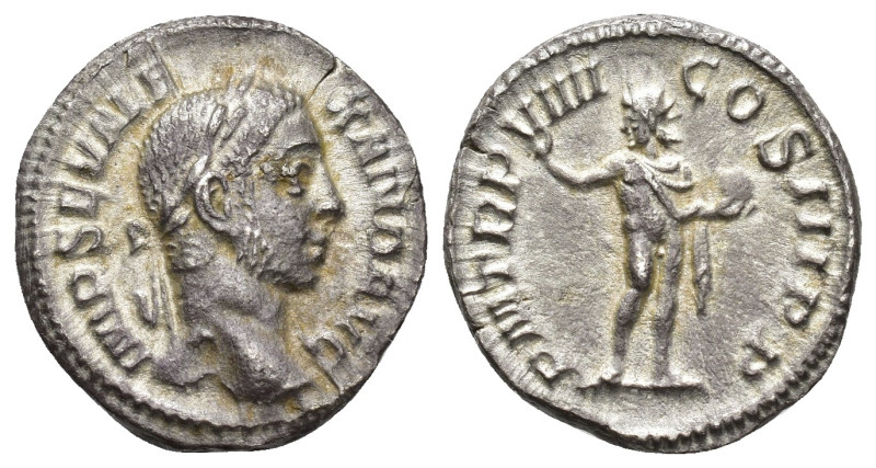 IMPERIO ROMANO. ALEJANDRO SEVERO. Denario. Roma (230). A/ Cabeza laureada a der....