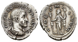 IMPERIO ROMANO. MAXIMINO I. Denario. Roma (235-236). A/ Busto laureado, drapeado y acorazado a der.; IMP MAXIMINVS PIVS AVG. R/ Fides con dos estandar...