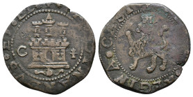 REYES CATÓLICOS. 2 maravedís. Cuenca CU 3,75 g. 24,78 mm. AC-89. MBC-.