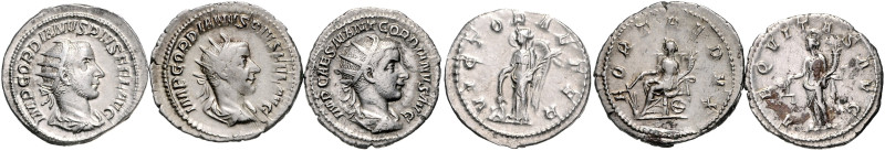 Kaiserzeit. 
Gordianus III. Pius 238-244. Lot von 3x Antonian. 1x fleckig. 

...