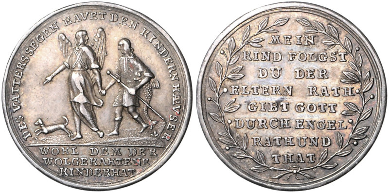 Augsburg, Stadt. 
Silbermedaille o.J. (v. P.H. Müller) Tobias mit Engel DES VAT...