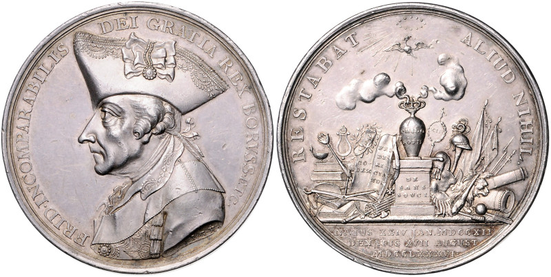 Brandenburg/-Preußen. 
Friedrich II. 1740-1786. Silbermedaille 1786 (v. Holtzhe...