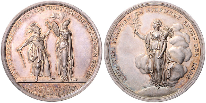 Brandenburg/-Preußen. 
Friedrich Wilhelm III. 1797-1840. Silbermedaille 1801 (v...