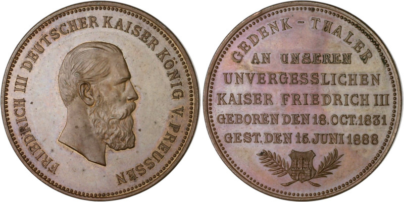 Brandenburg/-Preußen. 
- Preußische Medaillen. 
Bronzemedaille 1888 (unsign.) ...