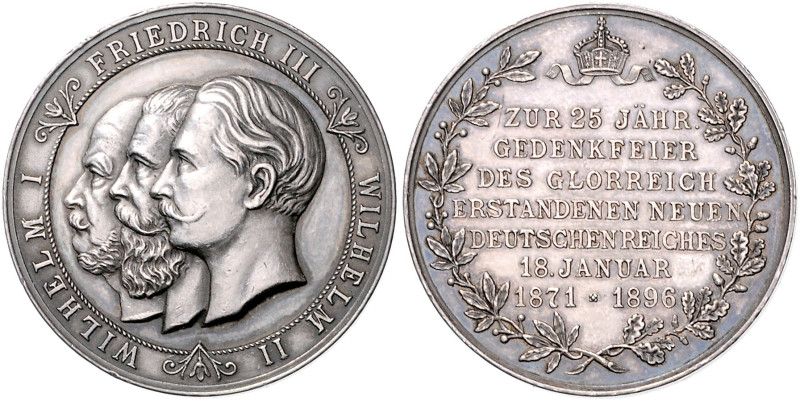 Brandenburg/-Preußen. 
- Preußische Medaillen. 
Mattierte Silbermedaille 1896 ...