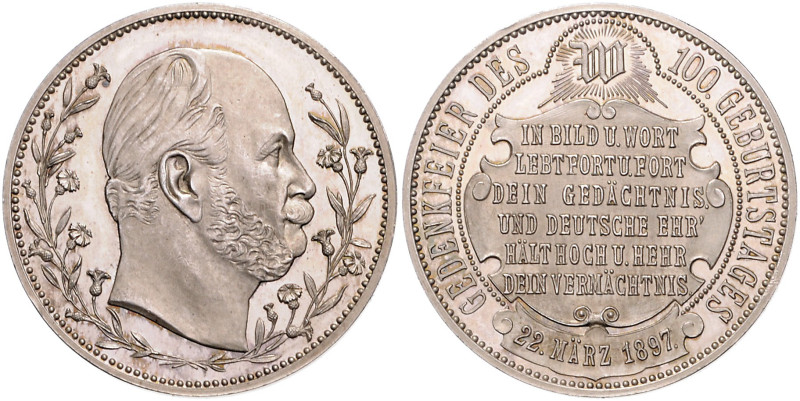 Brandenburg/-Preußen. 
- Preußische Medaillen. 
Silbermedaille 1897 (unsign.) ...