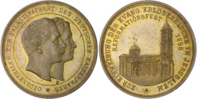 Brandenburg/-Preußen. 
- Preußische Medaillen. 
Bronzemedaille 1898 (unsign.) Palästina-Reise-Gedenkthaler, auf die Einweihung der Erlöserkirche in ...
