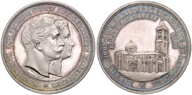 Brandenburg/-Preußen. 
- Preußische Medaillen. 
Silbermedaille 1898 (unsign.) Palästina-Reise-Gedenkthaler, auf die Einweihung der Erlöserkirche in ...