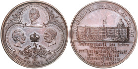 Brandenburg/-Preußen. 
- Preußische Medaillen. 
Bronzemedaille 1900 (unsign.) auf den Besuch des Kaisers Franz Josef I. in Berlin zu den Feiern der ...