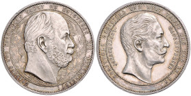 Brandenburg/-Preußen. 
- Preußische Medaillen. 
Silbermedaille o. J. (unsign.) Jahrhundert-Gedenkthaler, Wilhelm I. / Wilhelm II. Slg.&nbsp;Marienbu...