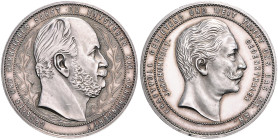 Brandenburg/-Preußen. 
- Preußische Medaillen. 
Silbermedaille o. J. (unsign.) Jahrhundert-Gedenkthaler, Wilhelm I. / Wilhelm II. Slg.&nbsp;Marienbu...
